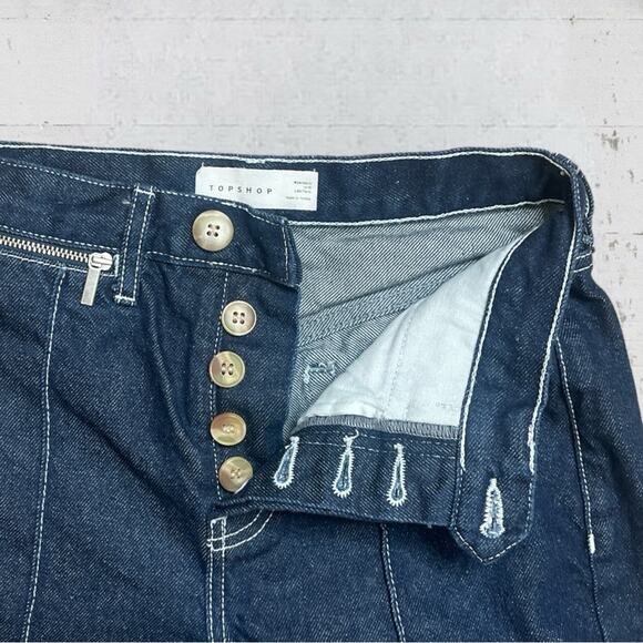 Topshop Cropped Length Zipper Pocket Jeans Size 26 - Picture 5 of 10